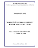 Luận văn Thạc sĩ Ngôn ngữ văn học và Văn hóa Việt Nam: Truyện cổ tích sinh hoạt người Việt dưới góc nhìn văn hóa ứng xử