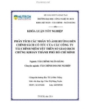 Khoá luận tốt nghiệp: Phân tích các nhân tố ảnh hưởng đến chính sách cổ tức của các công ty tài chính niêm yết trên Sở giao dịch chứng khoán thành phố Hồ Chí Minh