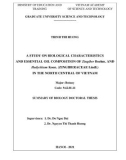 Summary of Biology doctoral thesis: A study on biological characteristics and essential oil composition of Zingiber Boehm. and Hedychium Koen. (Zingiberaceae Lindl.) in the North Central of Vietnam