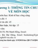 Bài giảng Kinh tế công cộng: Chương 1 - PGS.TS. Phí Mạnh Hồng