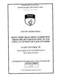 Luận văn Thạc sĩ Kinh tế: Hoàn thiện hoạt động marketing nhằm thu hút khách Châu Âu tại Công ty cổ phần du lịch Tân Định