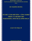 Luận văn Thạc sĩ Địa lý học: Tổ chức lãnh thổ nông - Công nghiệp trồng và chế biến nho ở Khánh Hòa, Ninh Thuận, Bình Thuận