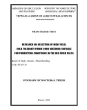 Summary of doctoral thesis: Research on selection and breeding of maize hybrid varieties with high yield, cold-endurability suitably to production conditions in Red River Delta