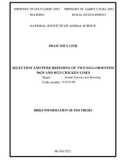 Brief information of PHD thesis: Selection and pure breeding of two egg-oriented D629 and D523 chicken lines