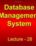 Lecture Database management systems: Lesson 28