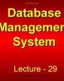 Lecture Database management systems: Lesson 29