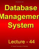 Lecture Database management systems: Lesson 44