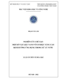 Luận án Tiến sĩ Hóa học: Nghiên cứu chế tạo một số vật liệu nano vô cơ hiệu năng cao định hướng ứng dụng trong xử lý nước