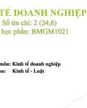 Bài giảng Kinh tế doanh nghiệp - Chương 1: Doanh nghiệp và tổ chức hoạt động của doanh nghiệp trong nền kinh tế thị trường