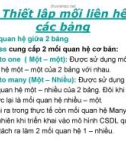 Bài giảng điện tử môn tin học: Thiết lập mối liên hệ giữa các bảng