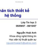 Phân tích thiết kế hệ thống