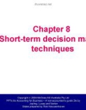 Lecture Accounting for Business – A non-accountant's guide (2/e) - Chapter 8: Short-term decision making techniques