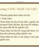 Quy hoạch thực nghiệm - Chương 5: THU THẬP TÀI LIỆU