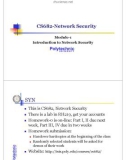 CS682-Network Security: Module-1 Introduction to Network Security