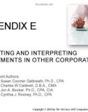 Lecture Financial accounting (8/e) - Appendix E: Reporting and interpreting investments in other corporations