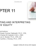 Lecture Financial accounting (8/e) - Chapter 11: Reporting and interpreting owners' equity