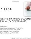 Lecture Financial accounting (8/e) - Chapter 4: Adjustments, financial statements, and the quality of earnings