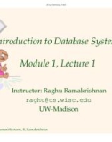 Introduction to Database Systems: Module 1, Lecture 1