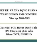 THIẾT KẾ VÀ XÂY DỰNG PHẦN MỀM-Chương 0: Cơ sở của thiết kế và xây dựng phần mềm