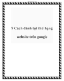 9 Cách đánh tụt thứ hạng website trên google