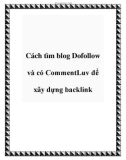 Cách tìm blog Dofollow và có CommentLuv để xây dựng backlink