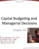 Lecture Fundamental accounting principles (21e) - Chapter 25: Capital budgeting and managerial decisions