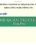 Bài giảng Hệ quản trị CSDL FoxPro: Chương 1- CĐSP Quảng Trị