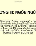 Bài giảng Quản trị cơ sở dữ liệu - Chương 3: Ngôn ngữ SQL