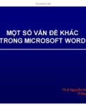 Bài giảng Một số vấn đề khác trong Microsoft Word - ThS. Nguyễn Khắc Quốc