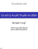 Bài giảng Cơ sở lý thuyết truyền tin: Chương 8 - Hà Quốc Trung