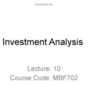 Lecture Investment analysis & portfolio management - Chapter 10: Investment analysis