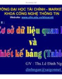 Bài giảng Chương 2: Cơ sở dữ liệu quan hệ và thiết kế bảng (Tables) - ThS. Lê Đình Ngân