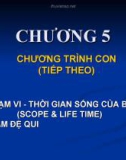 Bài giảng Chương 5: Chương trình con (tiếp theo)