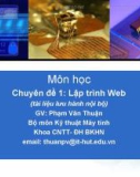 Bài giảng Chuyên đề 1: Lập trình Web - Phạm Văn Thuận