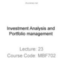 Lecture Investment analysis & portfolio management - Chapter 23