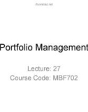 Lecture Investment analysis & portfolio management - Chapter 27