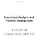 Lecture Investment analysis & portfolio management - Chapter 28