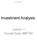 Lecture Investment analysis & portfolio management - Chapter 7: Investment analysis