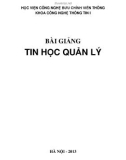 Bài giảng Tin học quản lý - ThS. Trịnh Thị Vân Anh