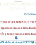 Bài giảng Hệ thống thông tin quản lý - ThS. Hoàng Thế Vinh