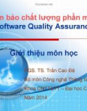 Bài giảng Đảm bảo chất lượng phần mềm: Giới thiệu môn học - PGS.TS. Trần Cao Đệ