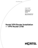 Nortel VPN Router Installation — VPN Router 2700