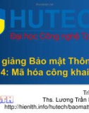 Bài giảng Bảo mật thông tin - Bài 4: Mã hóa công khai RSA