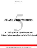 Bài giảng Hệ quản trị cơ sở dữ liệu Oracle: Chương 5 - Ngô Thùy Linh