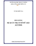 Bài giảng Hệ quản trị cơ sở dữ liệu Access - ĐH Phạm Văn Đồng