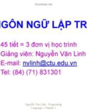 Bài giảng Ngôn ngữ lập trình - Chương 1: Mở đầu