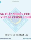 Bài giảng Phương pháp nghiên cứu khoa học và viết đề cương nghiên cứu