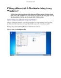 Cách chống phân mảnh ổ đĩa nhanh chóng trong Windows 7