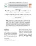 The influence of organizational factors to Software-As-AService (SAAS) adoption in Vietnamese enterprises