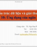 Bài giảng Cấu trúc dữ liệu và giải thuật – Bài 10: Ứng dụng của ngăn xếp